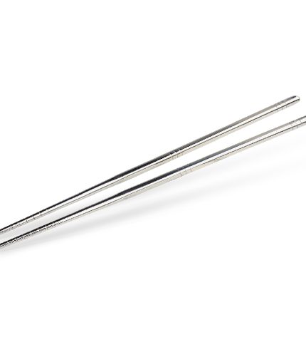 Stainless steel chopsticks isolated on white background. This has clipping path.