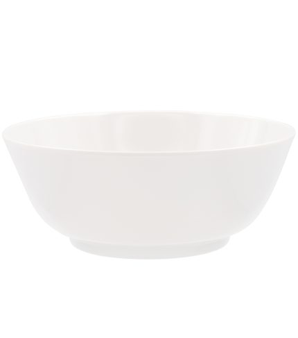White empty melamine bowl, size 6 inches, cutout ideas for various snacks, isolated on white background.