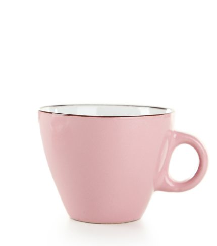 Pink cup isolated on white