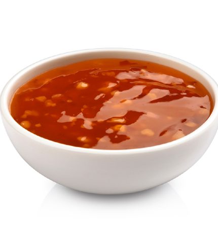 Sweet and sour sauce isolated on white background with clipping path