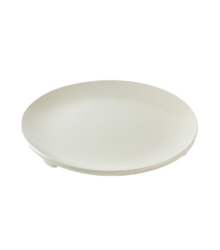 Coup shaped round bone white ceramic plate