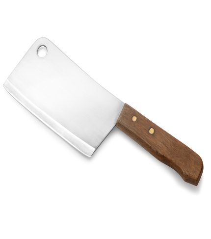Cleaver knife isolated on white background. Meat cleaver knife.
